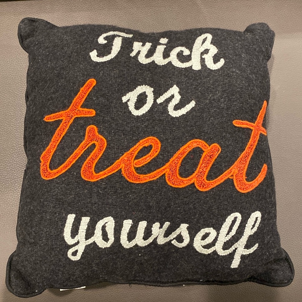 Halloween trick-or-treat decor pillow from Pier 1